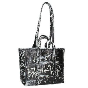 Balenciaga Graffiti Shoulder Bag Black White